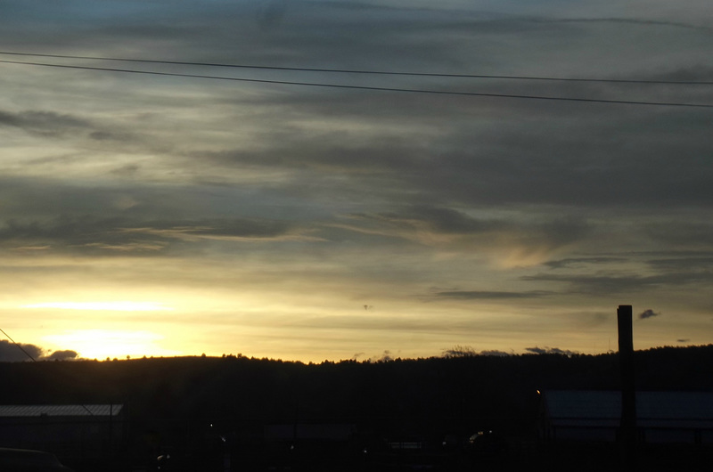 Winter sunset with wires