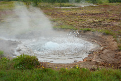 Iceland, Boiling Water in the Geysir Hot Spring