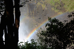 Zimbabwe, Victoria Falls, Rainbow in the Water Dust of Right Stream