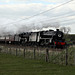 Stanier LMS class 5 4-6-0`s 44871+45407 THE LANCASHIRE FUSILIER at Shap Village with the returning 1Z59 `The Citadel` 15:17 Carlisle - Manchester Victoria 13th April 2019