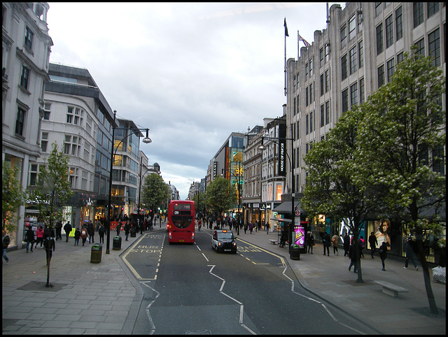 bussing down Oxford Street