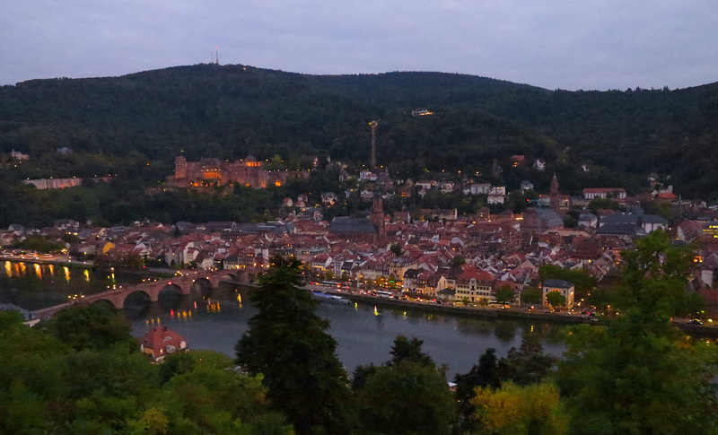 Blick vom Philosophenweg um 19:35 Uhr