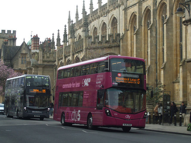 DSCF2693 Oxford Bus Company (City of Oxford Motor Services) SL15 ZGH and JG64 OXF in Oxford - 27 Feb 2016