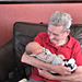Mickey holding his second great grandchild, Noah.