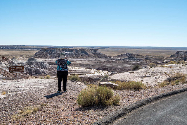 Marilyn photographing the desert