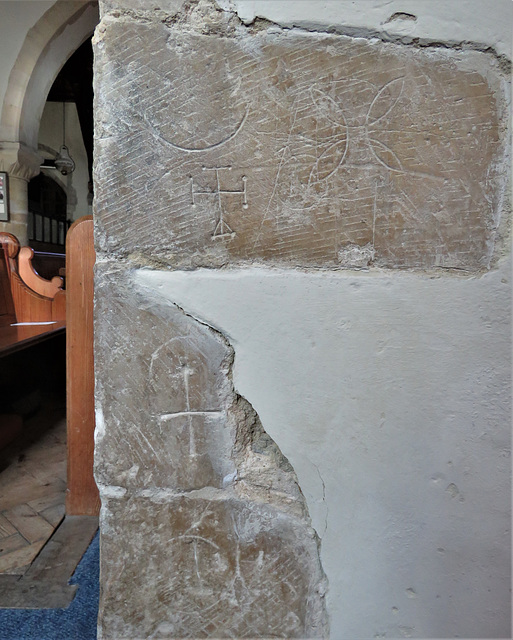 graffiti on south arcade, woodnesborough church, kent (8)