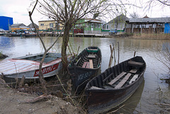 Die Boote an Bilhorod-Kanal-Straße