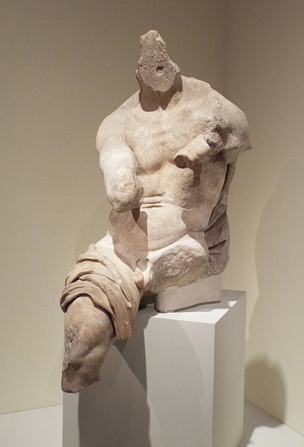 Marble Statue of a Seated Male Figure from Pergamon in the Metropolitan Museum of Art, June 2016