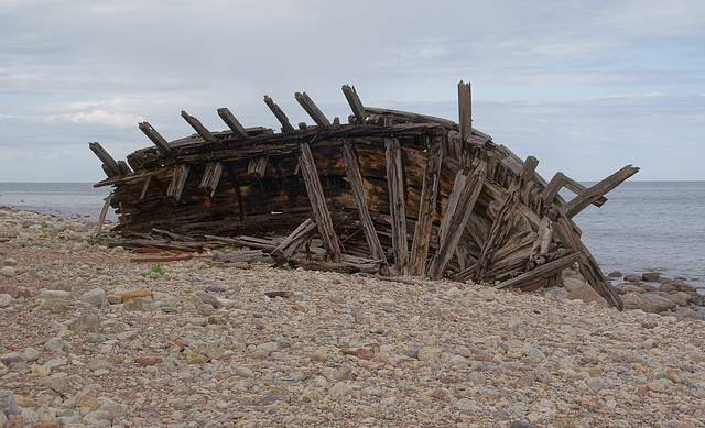 uraltes Schiffswrack auf Öland