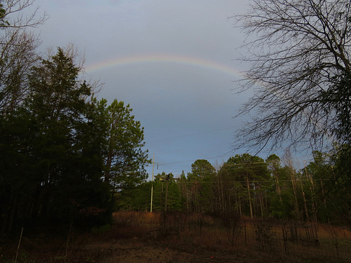 A surprise rainbow at sunset