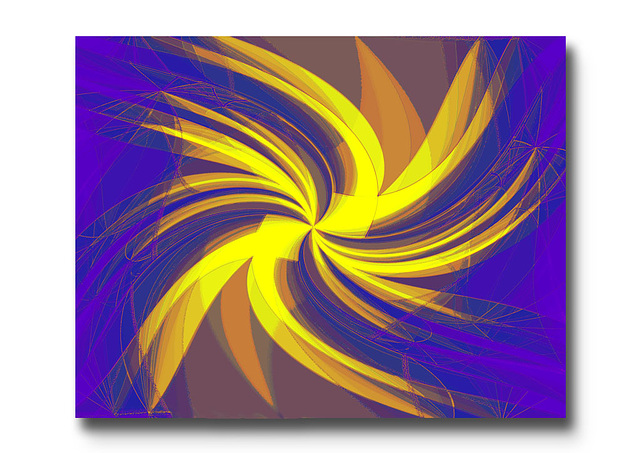 Indigo and shades of yellow in a spin