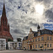 Demmin. Rathaus und Stadtkirche