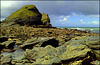 Porthcadjack, with Samphire and Asparagus Islands at low tide.