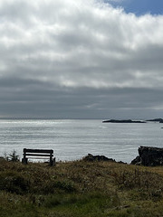 Bench at log house