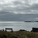 Bench at log house