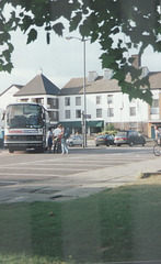 Chenery H64 PDW (National Express livery) in Thetford - 18 Jul 1994