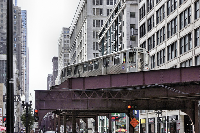 The "L" Train to Kimball – Viewed from the Corner of Wabash and Lake Streets, Chicago, Illinois, United States