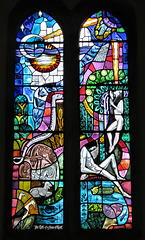 late c20 adam and eve glass by f.w. cole, woodnesborough church, kent (12)