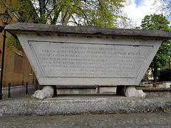 st john's church, hackney, london, c19 tomb with lion's paws of john rivaz +1855