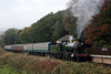 GWR 2800 class 2-8-0 2857 with 1G51 09.30 Bury - Rawtenstall at Irwell Vale 19th October 2018.