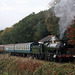 GWR 2800 class 2-8-0 2857 with 1G51 09.30 Bury - Rawtenstall at Irwell Vale 19th October 2018.