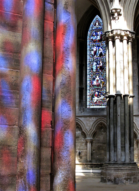 The Nave - stained glass colours.