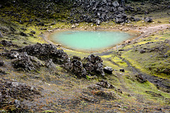 Iceland, Small Moraine Lake on the Volcanic Fields of Landmannalaugar