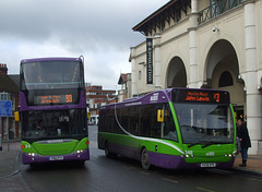 DSCF0628 Ipswich Buses 35 (YR61 RTV) passes 148 (YK08 EPE) - 2 Feb 2018