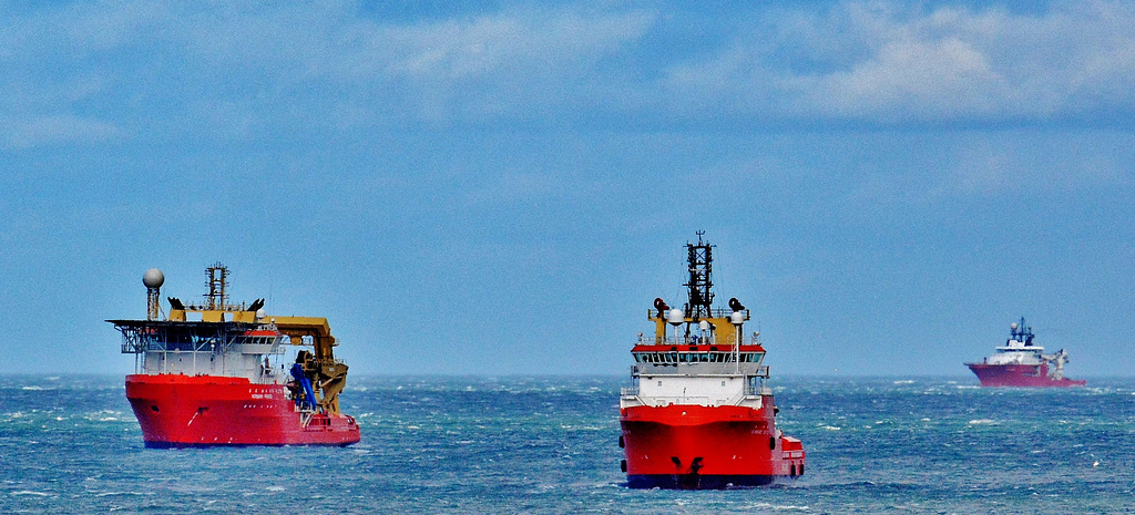 Anchored just offshore