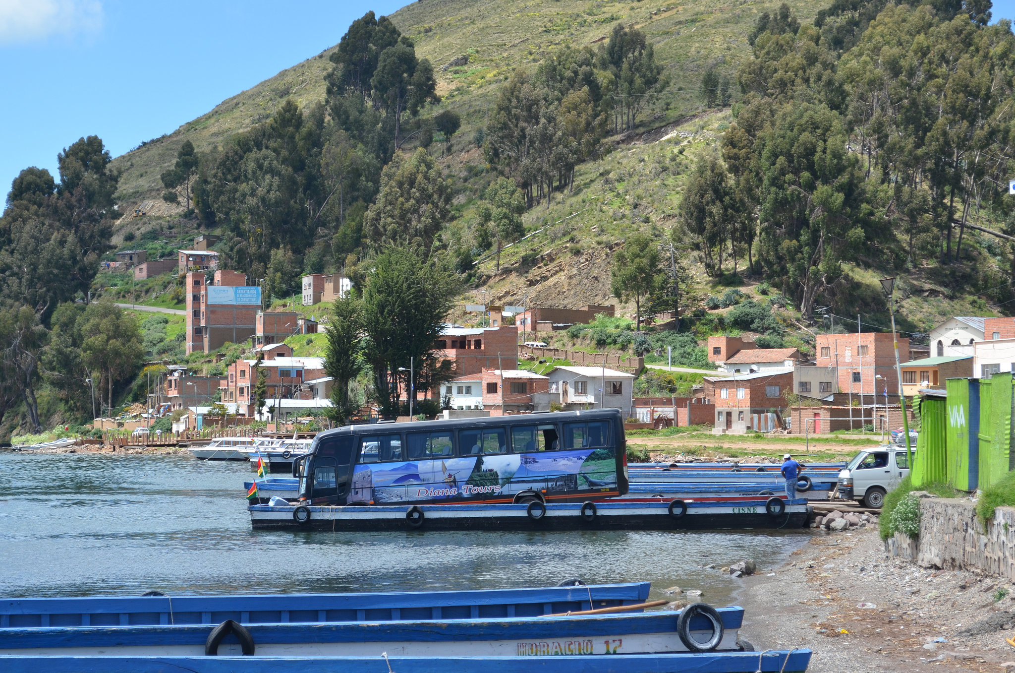 Bolivia, Titicaca Lake, Tiquina Ferry