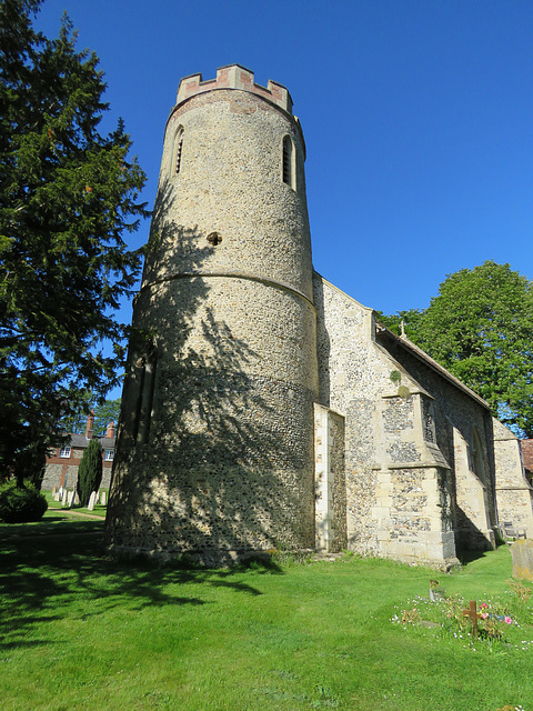bartlow church, cambs , c12 round tower with c13 top