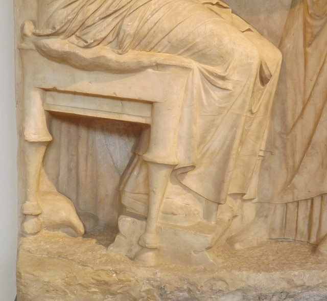 Detail of a Grave Stele found near Omonia Square in Athens in the National Archaeological Museum in Athens, May 2014