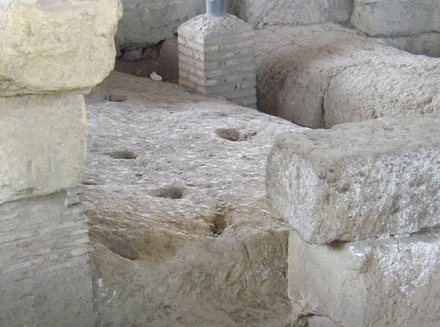 Detail of the Iron Age Huts on the Palatine Hill, June 2012