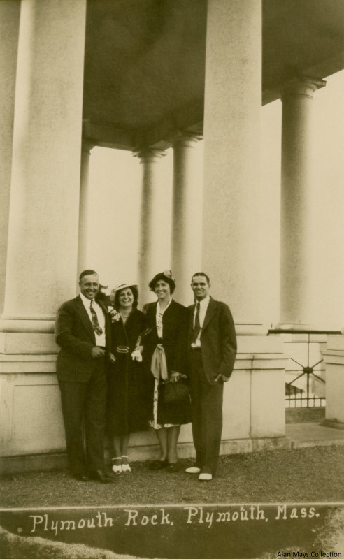 People Posing at Plymouth Rock, Plymouth, Massachusetts