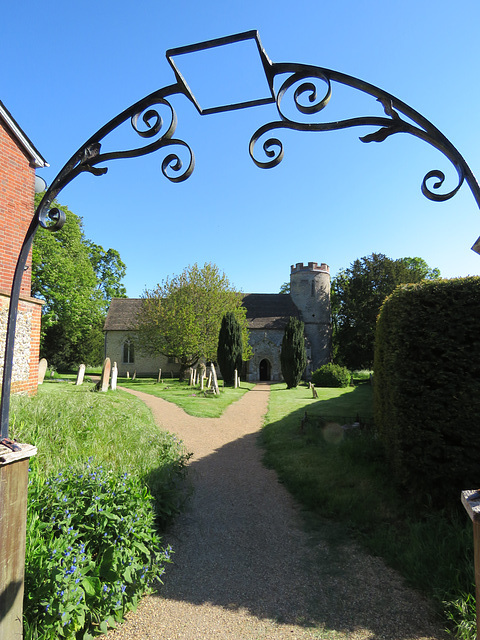 bartlow church, cambs c19 overthrow at churchyard entrance