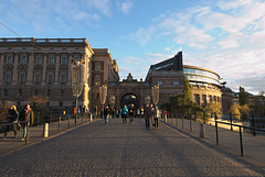 Blick auf Helgeandsholmen und Riksdagshuset