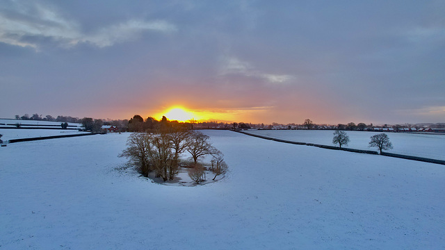 Snowy sunrise