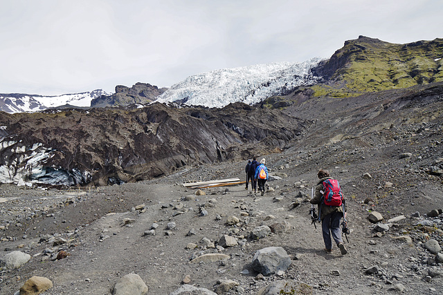 Auf dem Weg zum Falljökull Gletscher - On the way to the glacier Falljökull - mit PiP