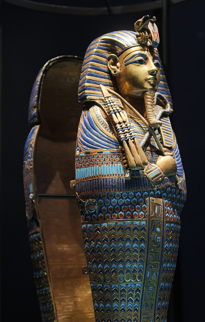 Gold inlaid canopic coffinette of Tutankhamun