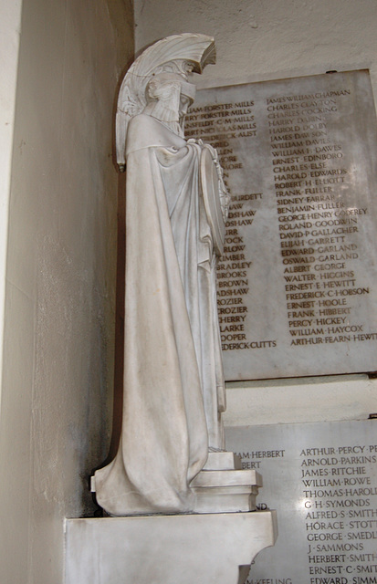 Detail of CS Jagger's War Memorial at Brimington Church, Chesterfield, Derbyshire