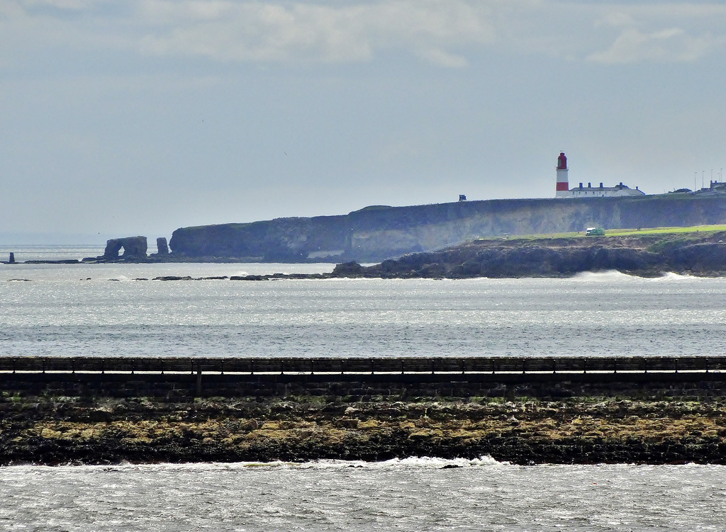 Looking south to Marsden Rock and Souter Lighthouse