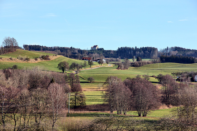 Blick vom Westen auf die Waldburg