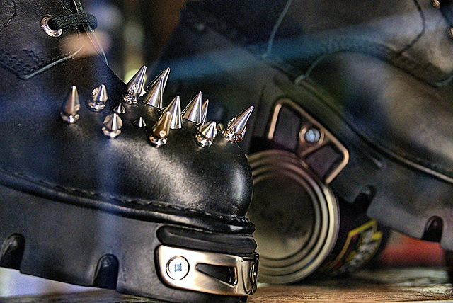 Looking into the shoe shop window!