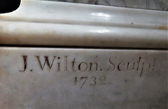 linton church, cambs, c18 tomb of elizabeth bacon and peter standly signed by wilton 1782