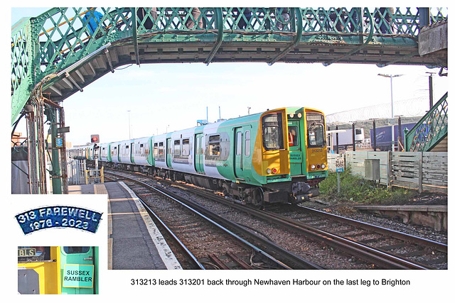 313213 back through Newhaven Harbour 29 4 2023