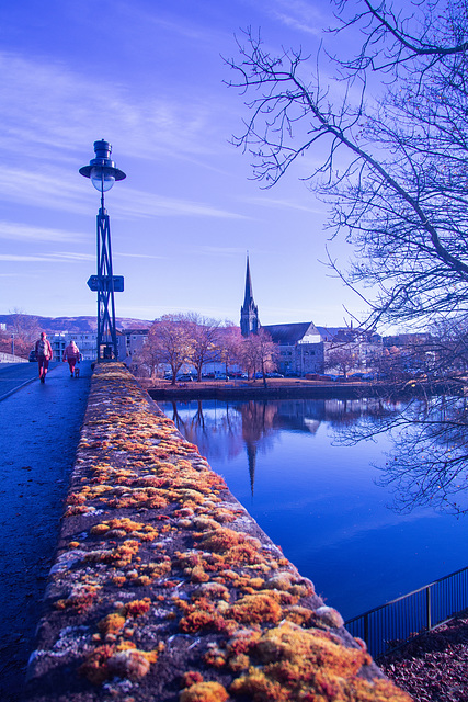 Dumbarton Bridge and the River Leven - IRChrome