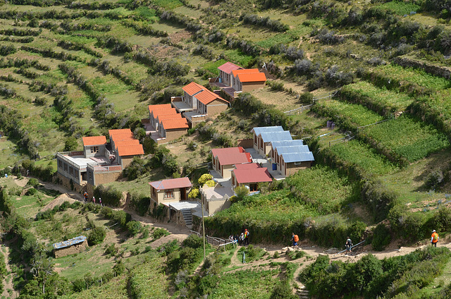 Bolivia, Titicaca Lake, Island of the Sun, Cottages in Yumani Town