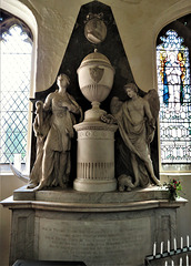 linton church, cambs, c18 tomb of elizabeth bacon and peter standly with hope and faith by wilton dated 1782 (1)