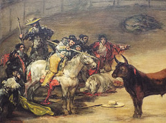 Detail of Bullfight, Suerte de Varas by Goya in the Getty Center, June 2016