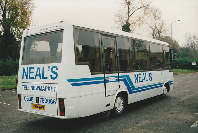 Neal’s Travel H314 HRY at Schering-Plough, Mildenhall – 8 Nov 1994 (246-15)